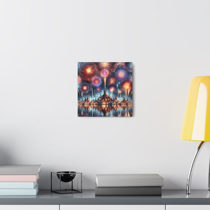 Canvas Wraps - Colorful Fireworks Display Wall Art