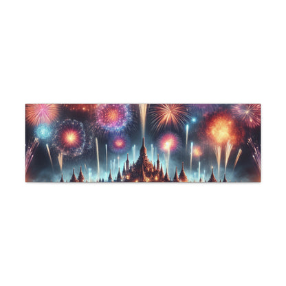 Canvas Wraps - Colorful Fireworks Display Wall Art