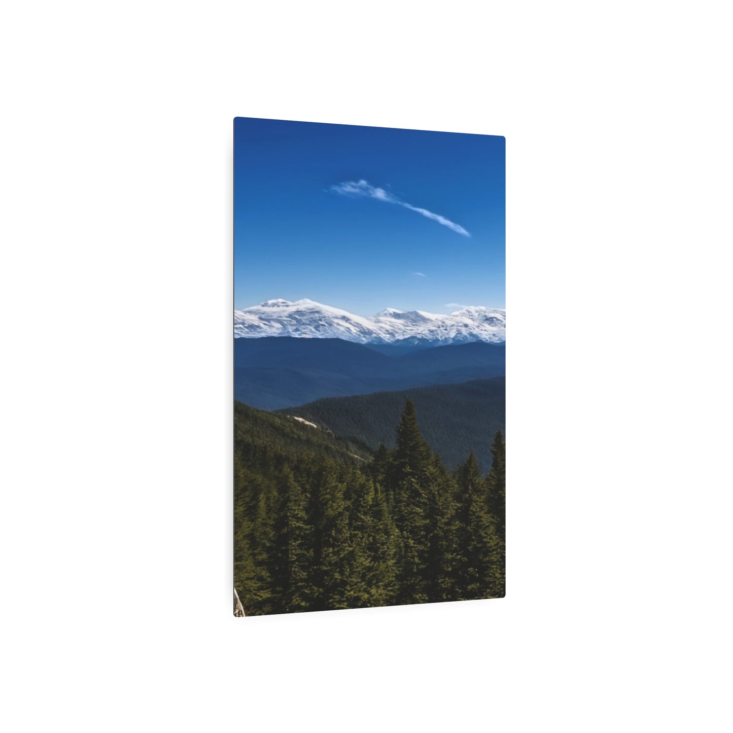 Metal Art Sign - Snow-Capped Mountains Scene Wall Decor