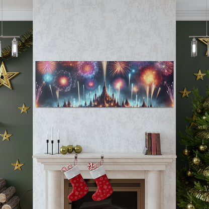 Canvas Wraps - Colorful Fireworks Display Wall Art