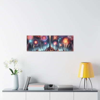 Canvas Wraps - Colorful Fireworks Display Wall Art