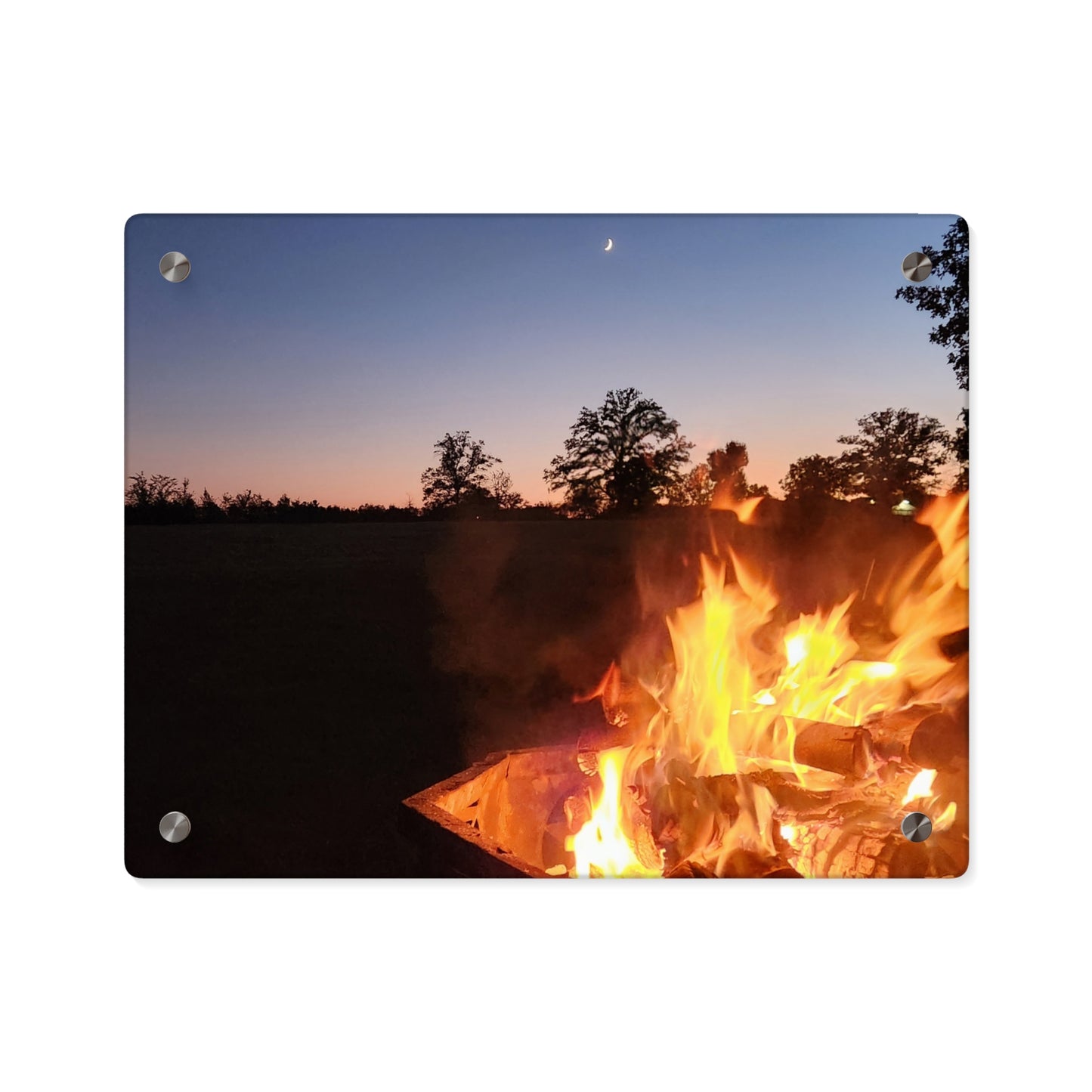 Autumn Fireside Night Acrylic Wall Art Panel