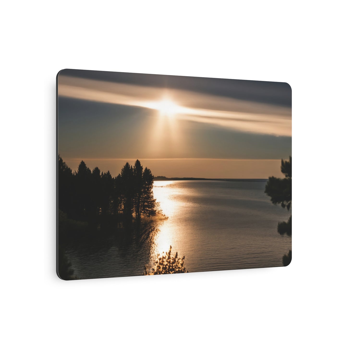 Metal Art Sign - Sunset Over Water