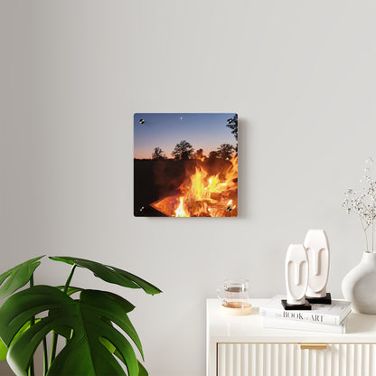 Autumn Fireside Night Acrylic Wall Art Panel