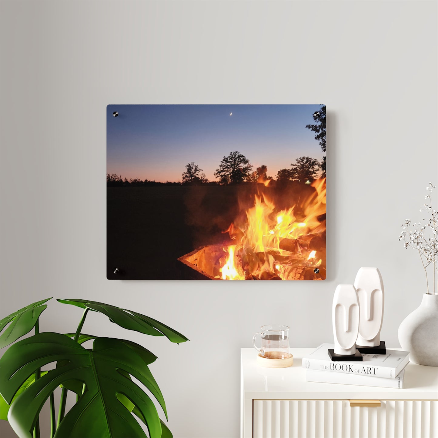 Autumn Fireside Night Acrylic Wall Art Panel