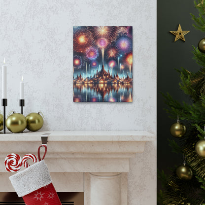 Canvas Wraps - Colorful Fireworks Display Wall Art