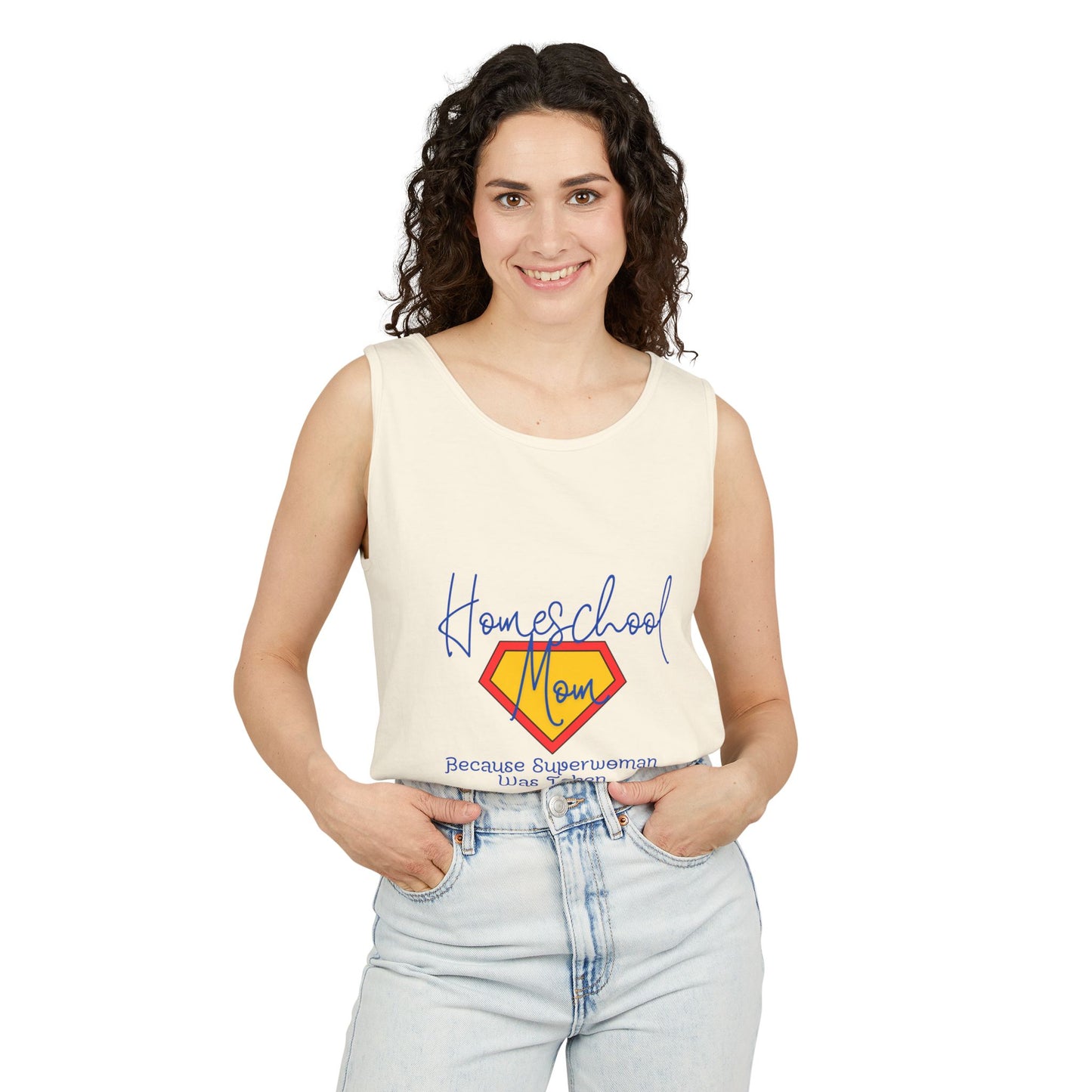 Tank Top - Homeschool Superpowers Unisex Garment-Dyed Tank Top