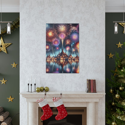 Canvas Wraps - Colorful Fireworks Display Wall Art