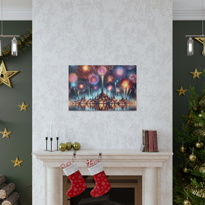 Canvas Wraps - Colorful Fireworks Display Wall Art