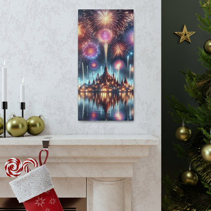 Canvas Wraps - Colorful Fireworks Display Wall Art