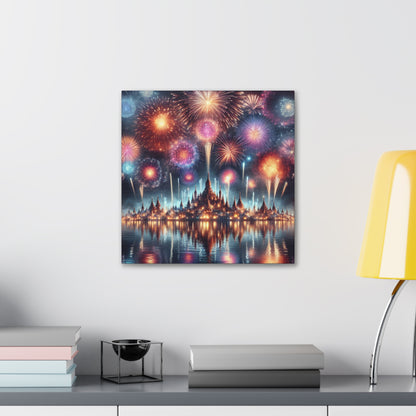 Canvas Wraps - Colorful Fireworks Display Wall Art