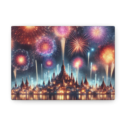 Canvas Wraps - Colorful Fireworks Display Wall Art