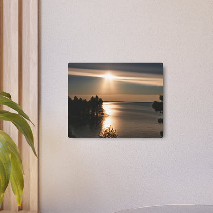 Metal Art Sign - Sunset Over Water