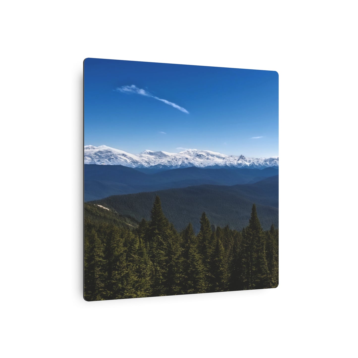 Metal Art Sign - Snow-Capped Mountains Scene Wall Decor