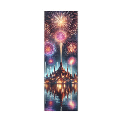 Canvas Wraps - Colorful Fireworks Display Wall Art