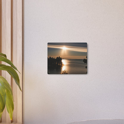 Metal Art Sign - Sunset Over Water