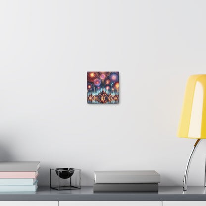 Canvas Wraps - Colorful Fireworks Display Wall Art